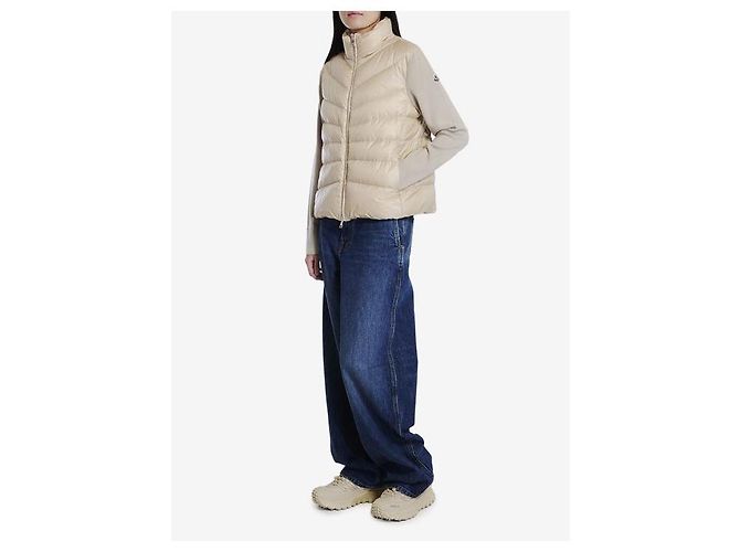Moncler Cardigã de lã acolchoado Marrom - vista 5