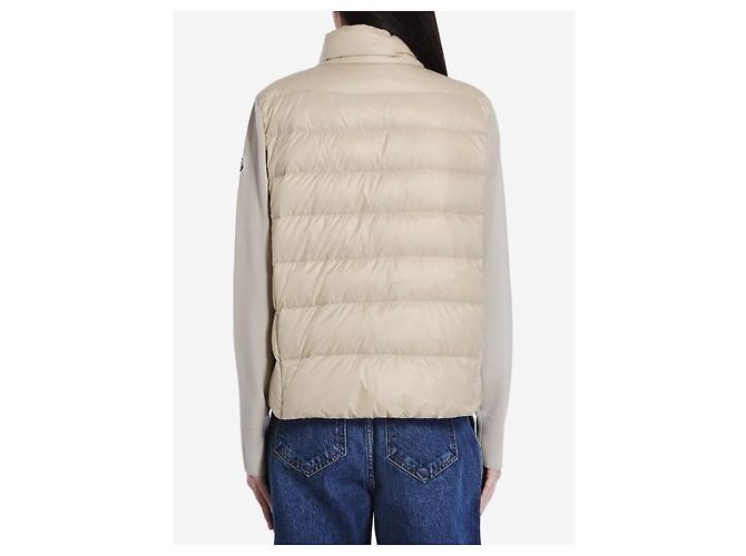 Moncler Cardigã de lã acolchoado Marrom - vista 6