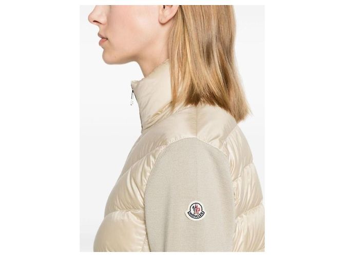 Moncler Cardigã de lã acolchoado Marrom - vista 8