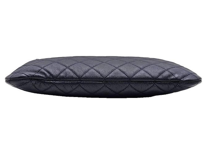 Chanel Clutch Classic New Medium Navy Caviar Gold Blu - vista 7