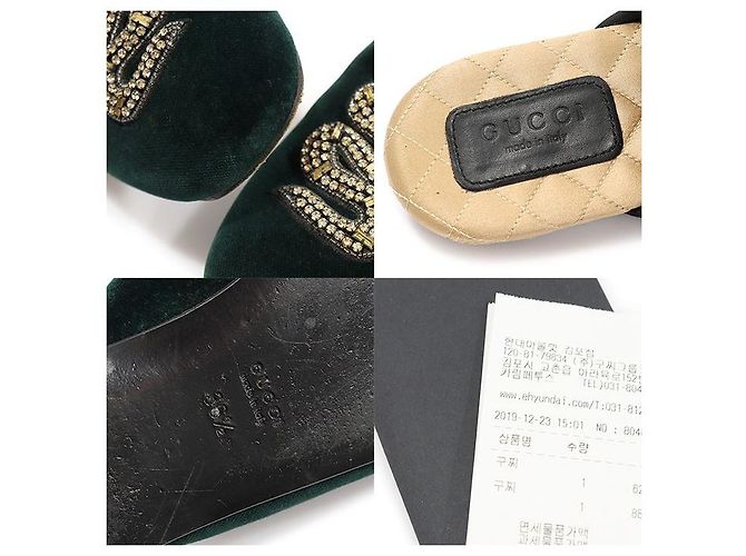 Gucci Grüner Samt-Abendmule Lawrence mit Schlangenmuster für Damen - Ansicht 7