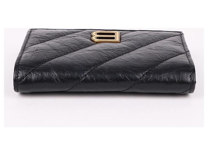 Balenciaga Crush gestepptes Kartenetui schwarz - Ansicht 7