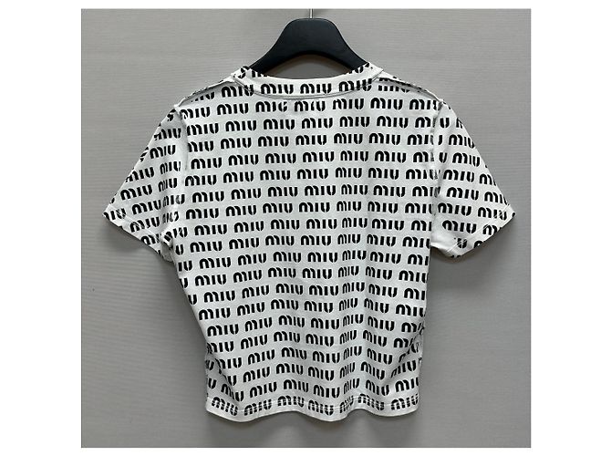 Miu Miu Camiseta de algodón estampada Plata - vista 5