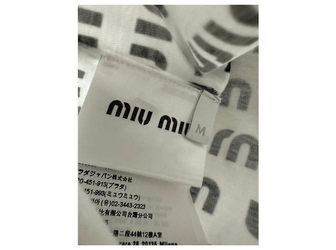 Miu Miu Camiseta de algodón estampada Plata - vista 8