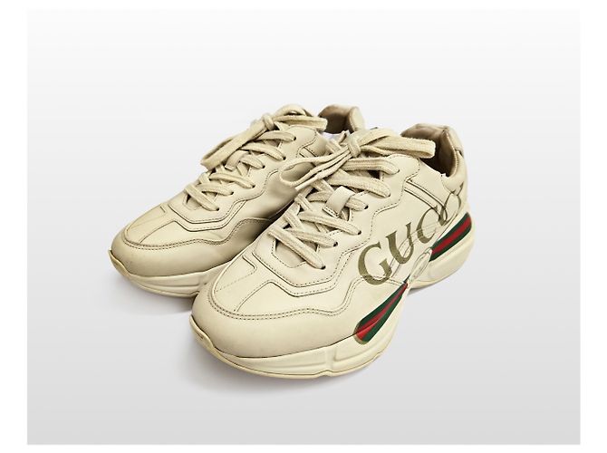 Gucci Sneakers in pelle con logo Laiton da donna Avorio Bianco - vista 4