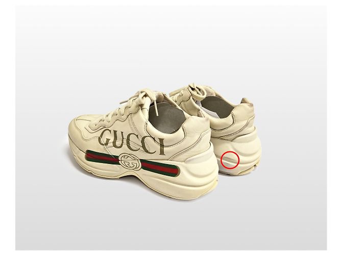 Gucci Sneakers in pelle con logo Laiton da donna Avorio Bianco - vista 5