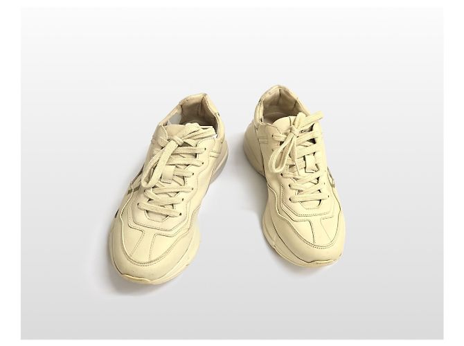 Gucci Sneakers in pelle con logo Laiton da donna Avorio Bianco - vista 7