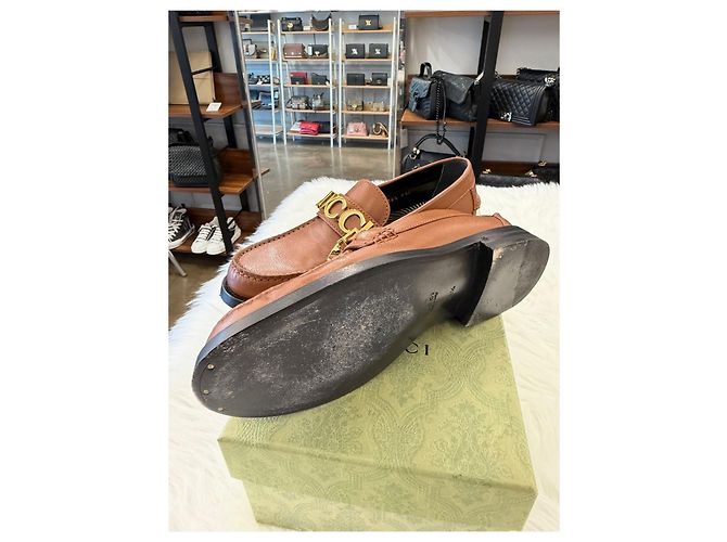 Gucci Mocassini da donna con logo metallico Marrone - vista 10