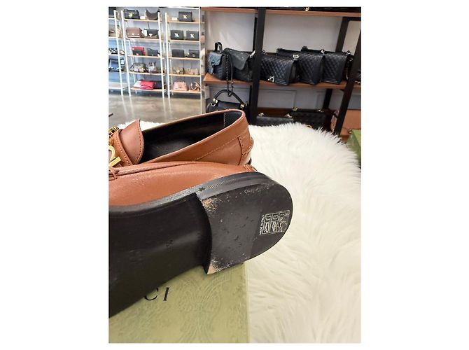 Gucci Mocassini da donna con logo metallico Marrone - vista 12