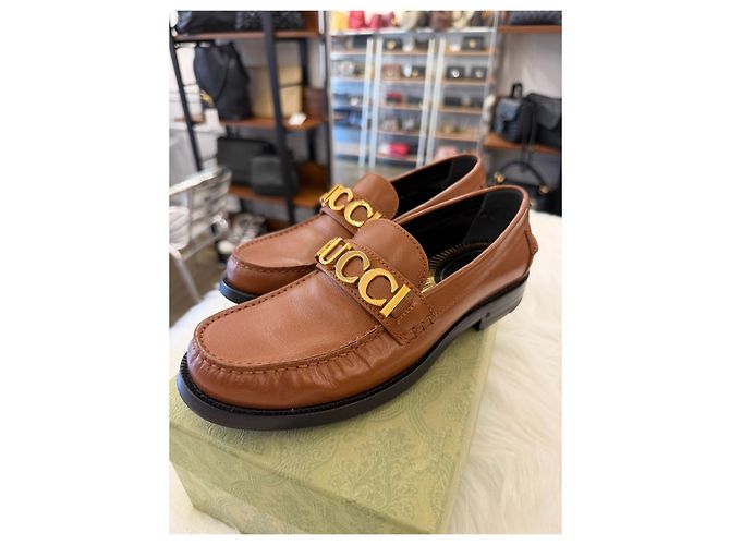 Gucci Mocassini da donna con logo metallico Marrone - vista 6