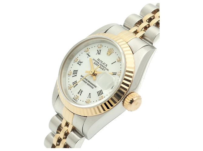 Rolex Reloj Datejust Combi para mujer con esfera limitada de números romanos blancos original - vista 10
