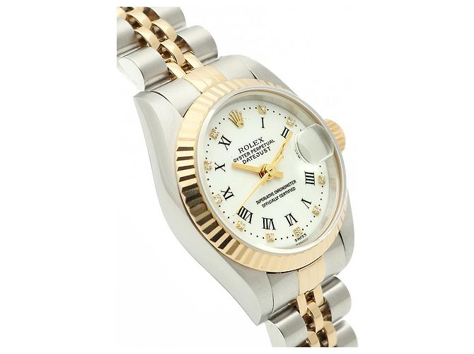 Rolex Reloj Datejust Combi para mujer con esfera limitada de números romanos blancos original - vista 11
