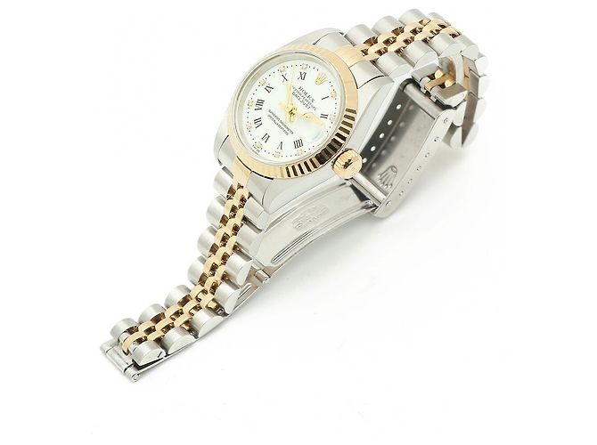 Rolex Reloj Datejust Combi para mujer con esfera limitada de números romanos blancos original - vista 14