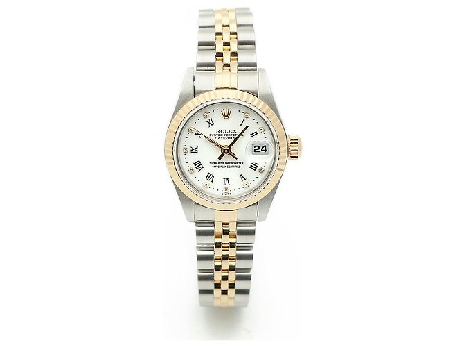 Rolex Reloj Datejust Combi para mujer con esfera limitada de números romanos blancos original - vista 16