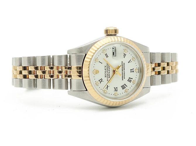 Rolex Reloj Datejust Combi para mujer con esfera limitada de números romanos blancos original - vista 19