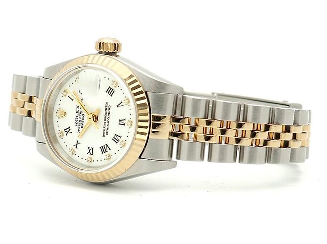 Rolex Reloj Datejust Combi para mujer con esfera limitada de números romanos blancos original - vista 20