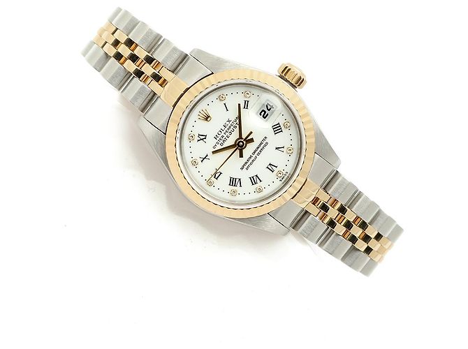 Rolex Reloj Datejust Combi para mujer con esfera limitada de números romanos blancos original - vista 21