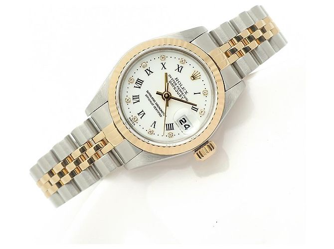 Rolex Reloj Datejust Combi para mujer con esfera limitada de números romanos blancos original - vista 22