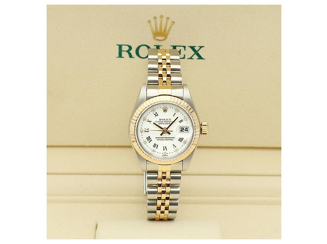 Rolex Reloj Datejust Combi para mujer con esfera limitada de números romanos blancos original - vista 25