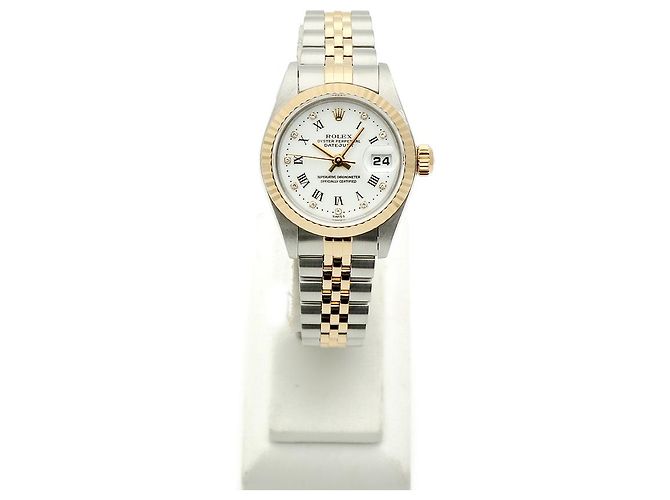 Rolex Reloj Datejust Combi para mujer con esfera limitada de números romanos blancos original - vista 3