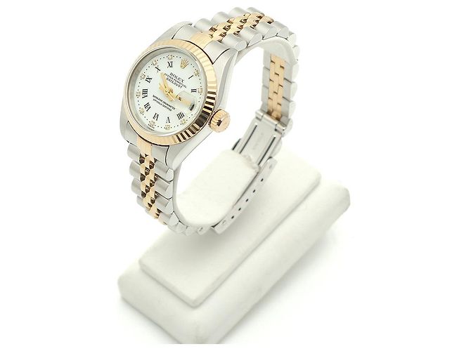 Rolex Reloj Datejust Combi para mujer con esfera limitada de números romanos blancos original - vista 4