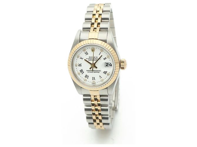 Rolex Reloj Datejust Combi para mujer con esfera limitada de números romanos blancos original - vista 8