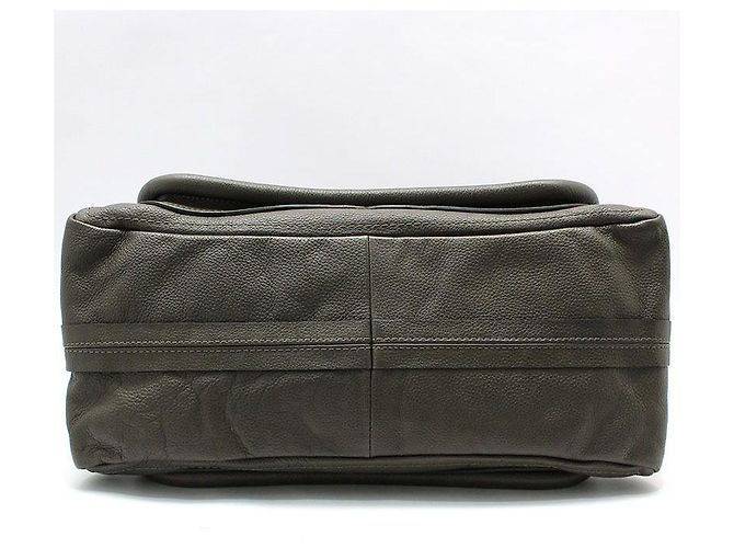 Chloé Paraty Medium Schultertasche aus grauem Leder mit Goldbeschichtung Braun - Ansicht 4