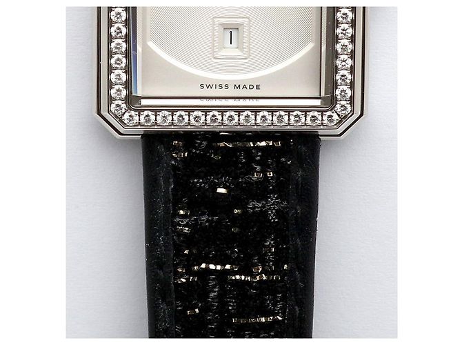 Chanel Boyfriend Steel Leder Damenuhr Medium mit Diamanten Silber - Ansicht 16