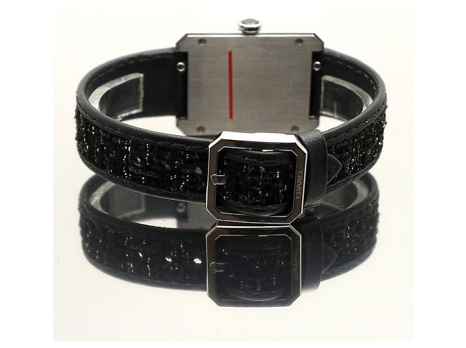 Chanel Boyfriend Steel Leder Damenuhr Medium mit Diamanten Silber - Ansicht 27