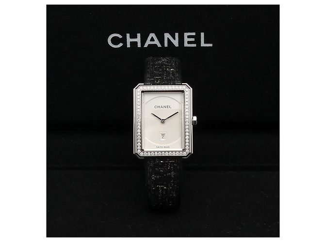 Chanel Boyfriend Steel Leder Damenuhr Medium mit Diamanten Silber - Ansicht 28