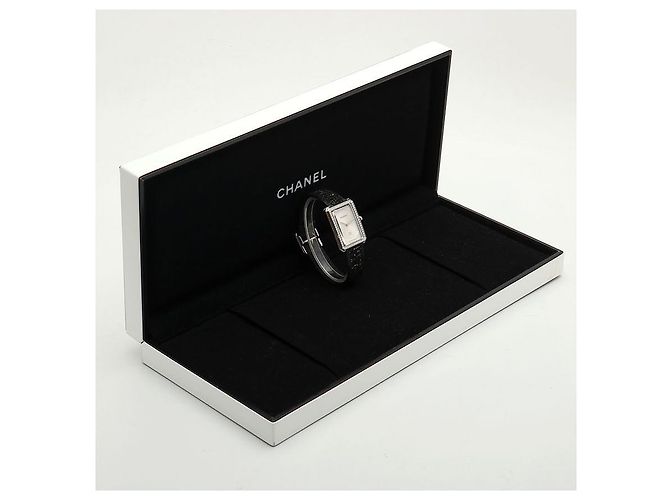 Chanel Boyfriend Steel Leder Damenuhr Medium mit Diamanten Silber - Ansicht 30