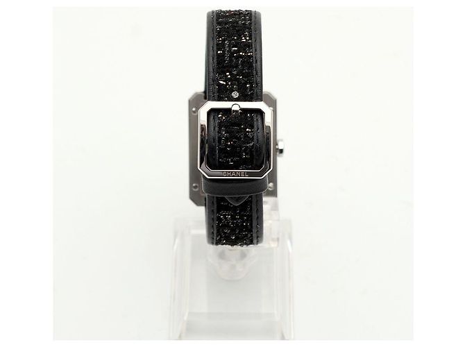 Chanel Boyfriend Steel Leder Damenuhr Medium mit Diamanten Silber - Ansicht 7