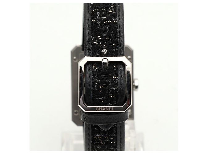 Chanel Boyfriend Steel Leder Damenuhr Medium mit Diamanten Silber - Ansicht 8