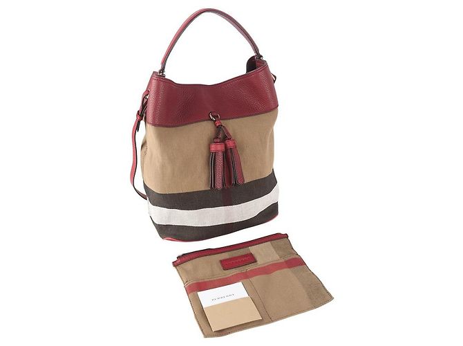Burberry Borsa a secchiello House Check Ashby Susanna con nappa Multicolore - vista 8
