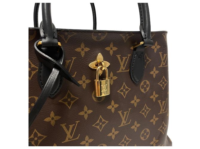 Louis Vuitton Bolsa Tote e Bolsa de Ombro Monogram Flower Preto - vista 4