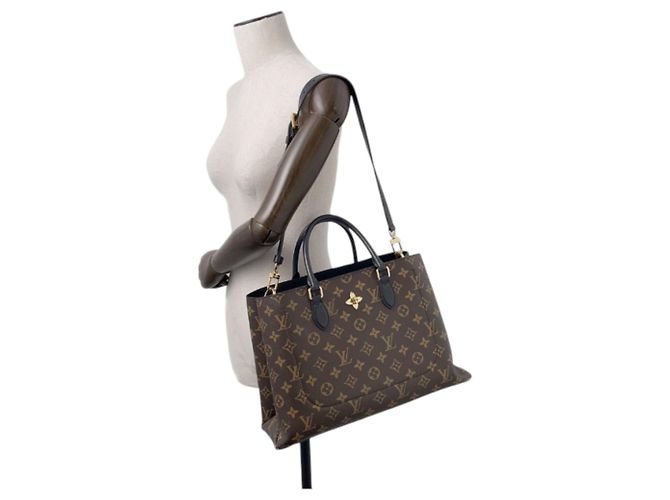 Louis Vuitton Bolsa Tote e Bolsa de Ombro Monogram Flower Preto - vista 8