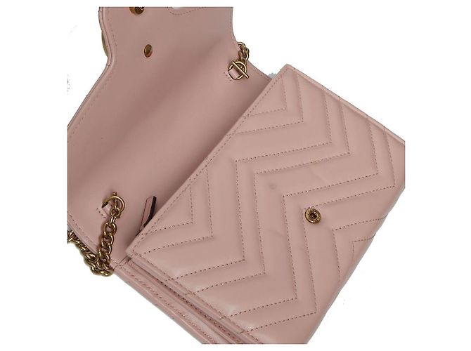 Gucci Borsa a tracolla mini GG Marmont trapuntata Rosa - vista 3