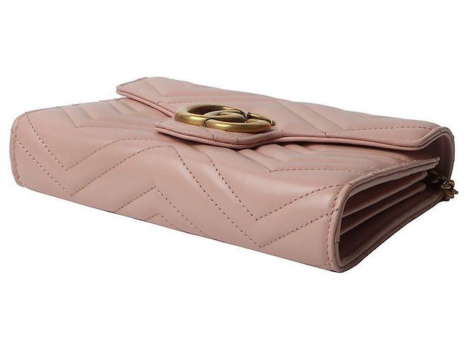 Gucci Borsa a tracolla mini GG Marmont trapuntata Rosa - vista 6