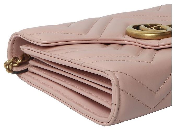 Gucci Borsa a tracolla mini GG Marmont trapuntata Rosa - vista 7
