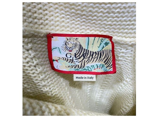 Gucci Suéter de malha Tiger com patch Multicor - vista 3