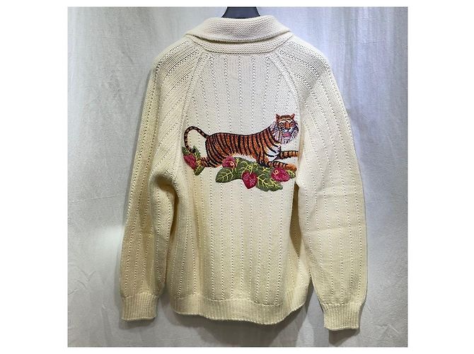 Gucci Suéter de malha Tiger com patch Multicor - vista 7