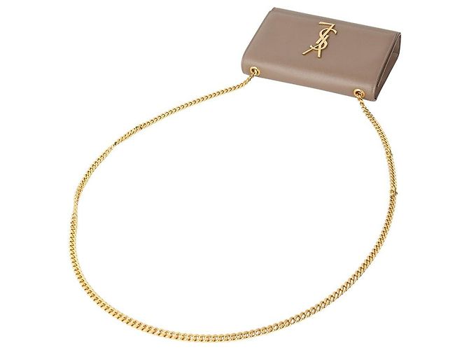 Saint Laurent Borsa a tracolla piccola Kate in monogramma Caviar Rosso - vista 4