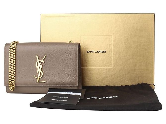 Saint Laurent Borsa a tracolla piccola Kate in monogramma Caviar Rosso - vista 8