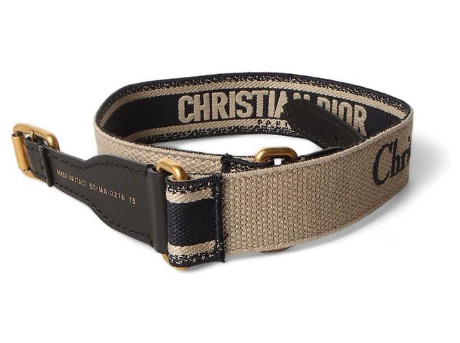 Dior Canvas Signature Logo bestickter Oblique Gürtel Mehrfarben - Ansicht 4