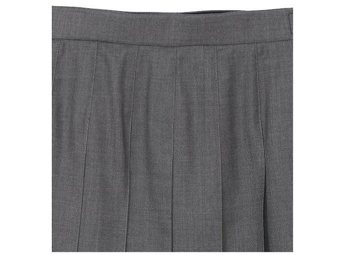 Thom Browne Minifalda plisada de sarga de lana Castaño - vista 5