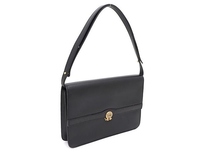Dior Borsa a tracolla in pelle con logo CD dorato Nero - vista 2