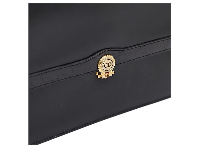 Dior Borsa a tracolla in pelle con logo CD dorato Nero - vista 6