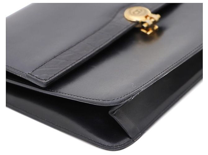 Dior Borsa a tracolla in pelle con logo CD dorato Nero - vista 7