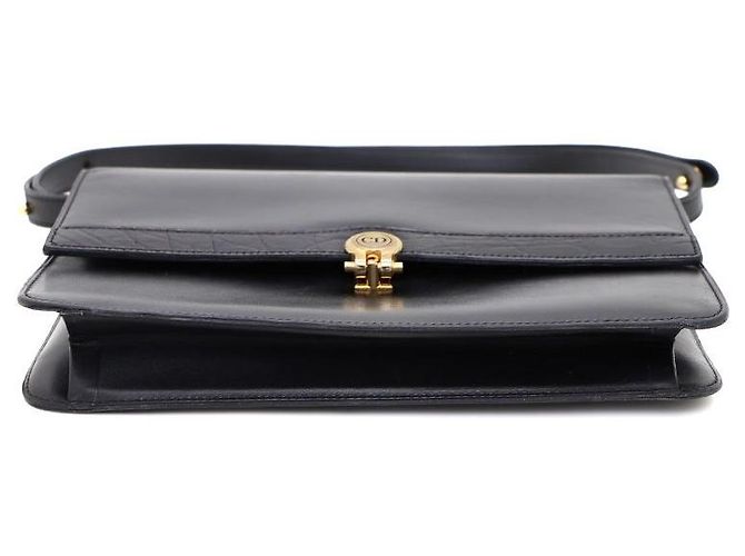 Dior Borsa a tracolla in pelle con logo CD dorato Nero - vista 8
