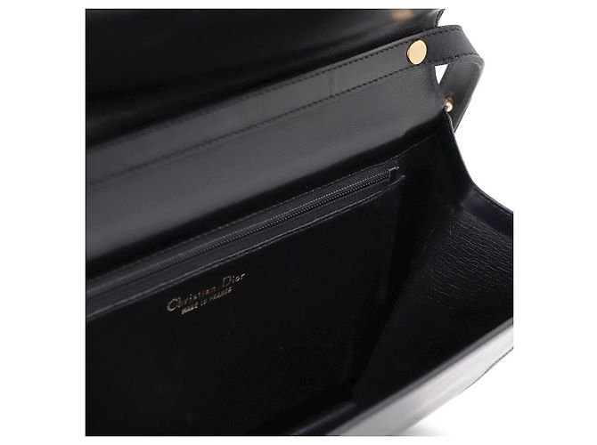 Dior Borsa a tracolla in pelle con logo CD dorato Nero - vista 9
